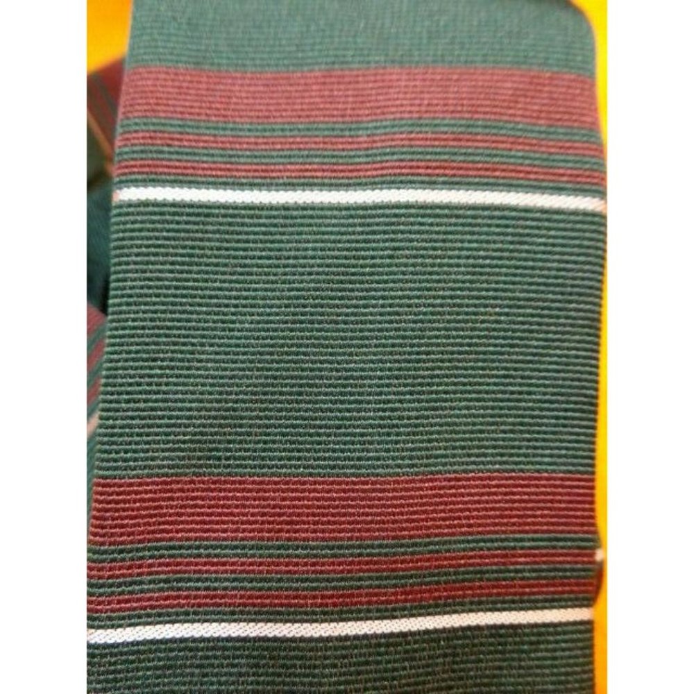 1950s VINTAGE ANTIQUE SKINNY ~ VISMARA ~ GREEN & RUST ~SQUARE END MENS TIE ~ 51"